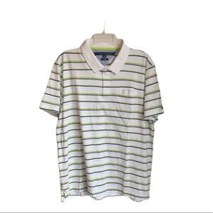 TOMMY HILFIGER Men’s White/Blue/Green Polo Shirt / Size: XL